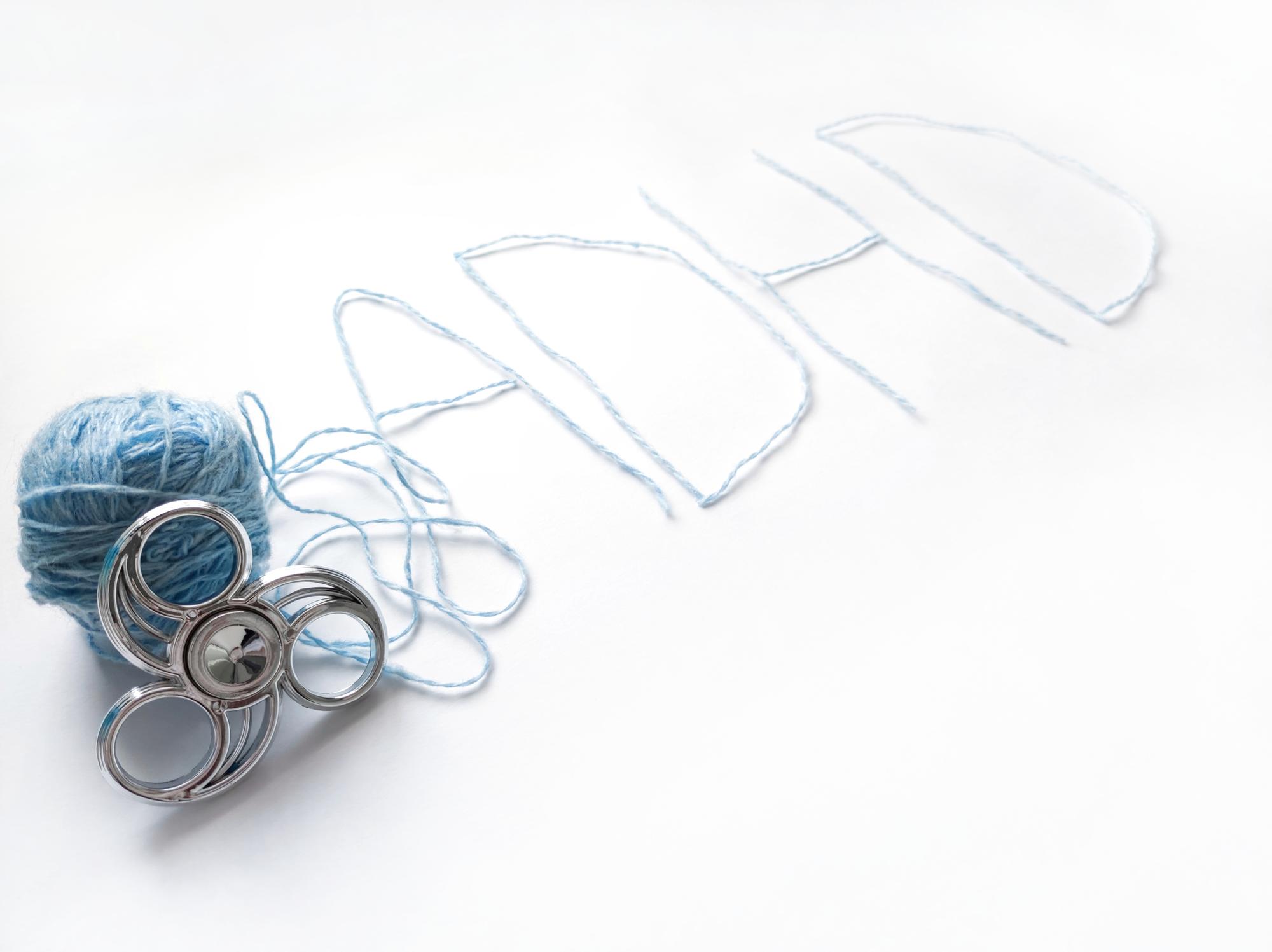 Studio table with threads and hoops