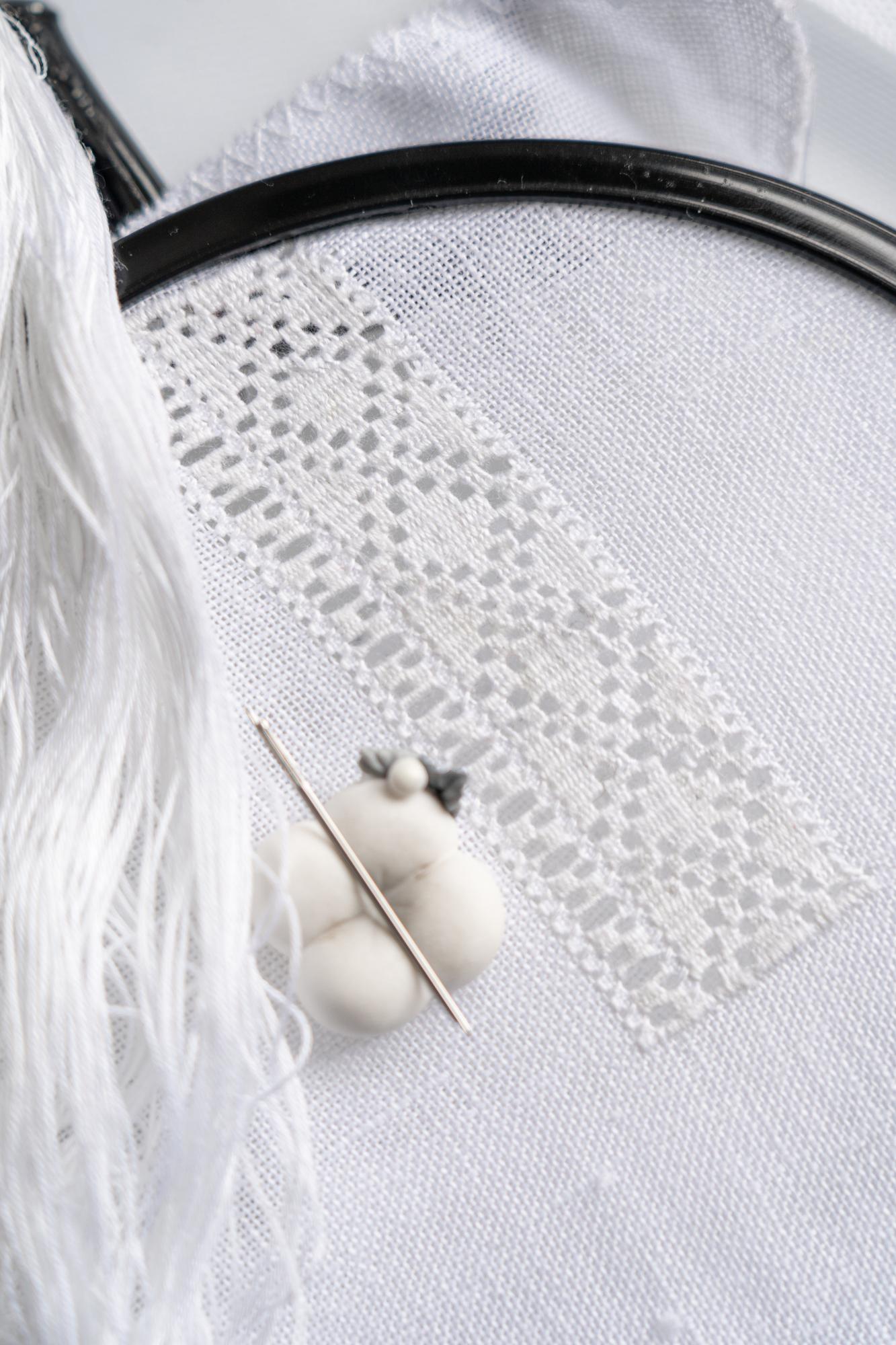 Wedding veil embroidered initials