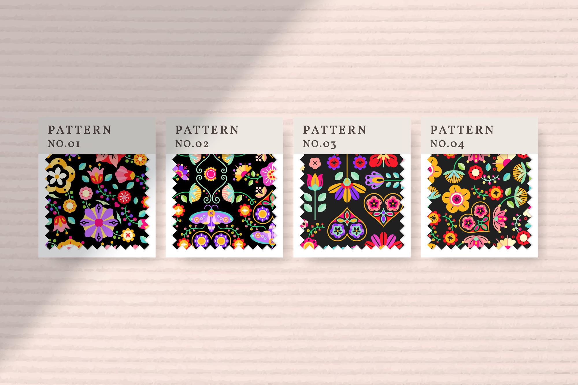 Close-up floral embroidery sample